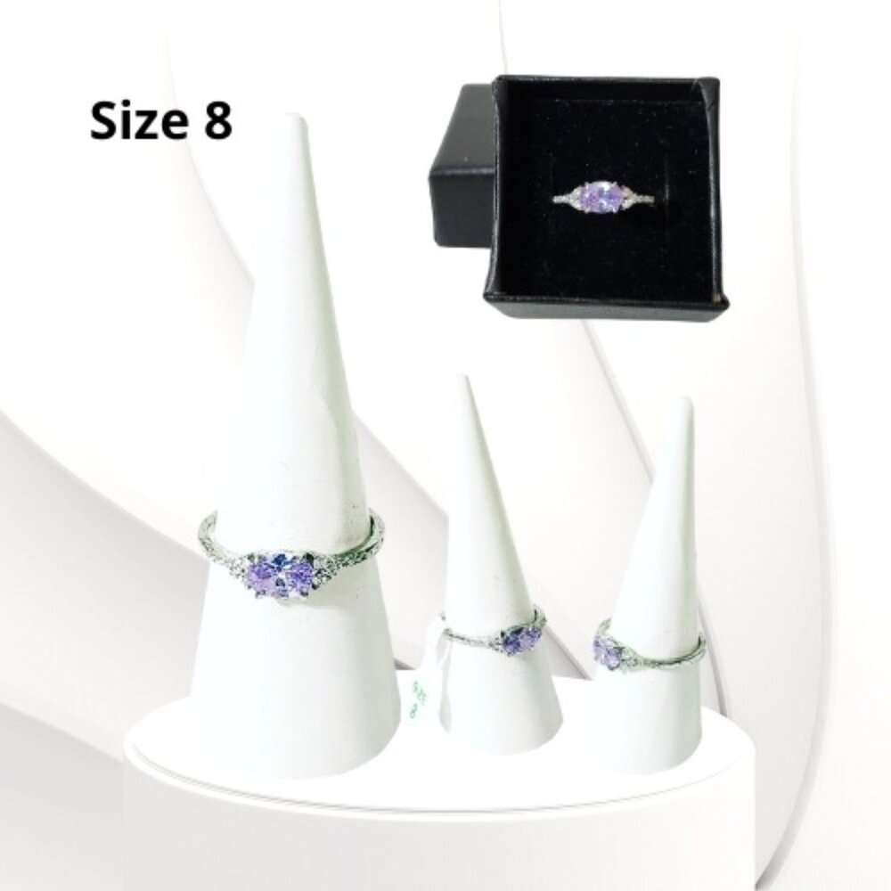 BP STERLING CLUB LAVENDER CUBIC ZIRCONIA RING (Size 8)